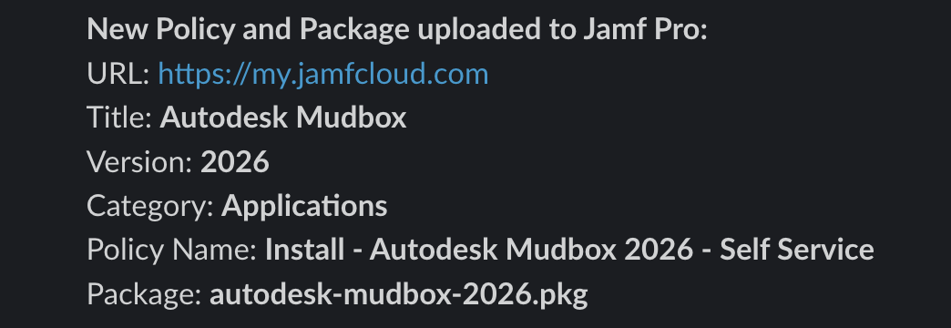 JamfUploaderSlacker notification