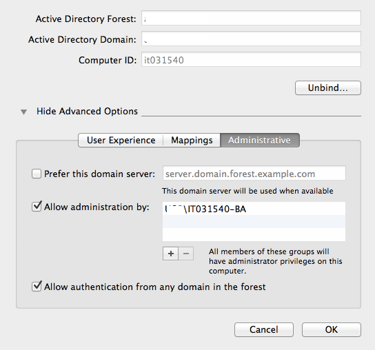 what my active directory username for mac